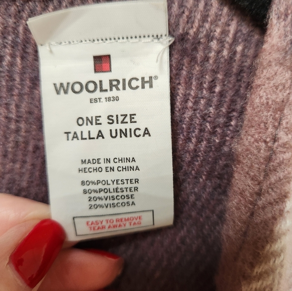 Woolrich Maroon, Pink and Gray Blanket Shawl, OS - Picture 4 of 7
